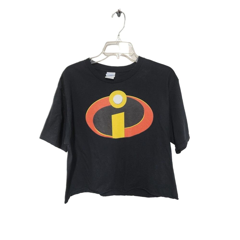 Disney Pixar Incredibles Size Large Classic Logo Cropped T-Shirt Boxy Casual